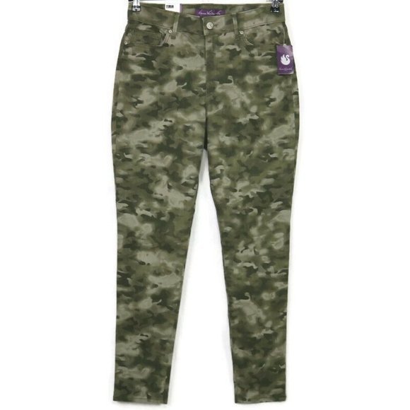 Gloria Vanderbilt Comfort Curvy Skinny Jeans‎ Willow Green Camo 10 - Picture 1 of 10